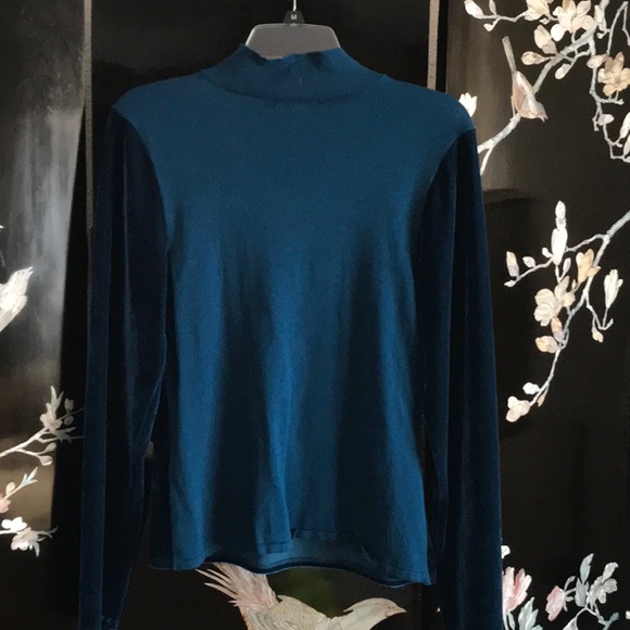 💦Turquoise velvet top. NWOT - Picture 2 of 3